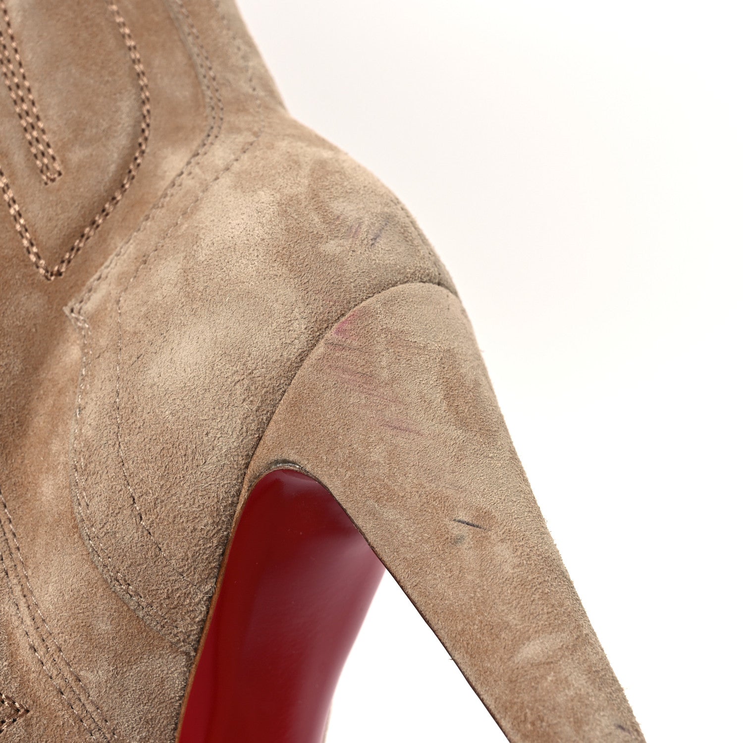 Christian Louboutin Veau Velours Santia Botta 85 Tall Boots 41.5 Lionne 13 of 14