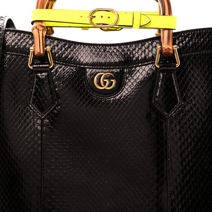 Gucci Snakeskin Medium Diana Tote Bag Black Yellow Fluo 8 of 10