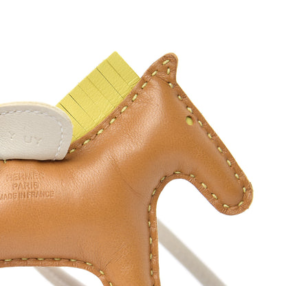 Hermes Milo Lambskin Grigri Rodeo Horse Bag Charm PM Sesame Lime Craie 3 of 4