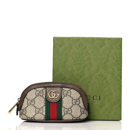 Gucci GG Supreme Monogram Web Ophidia Dome Key Pouch Beige New Acero 10 of 10
