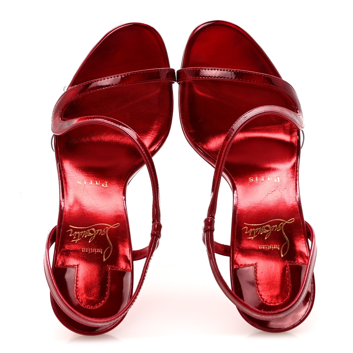 Christian Louboutin 靴ベラ　メタリックレッド　非売品 Christian Louboutin Metallic Patent Rosalie 100 Sandals 36 Loubi