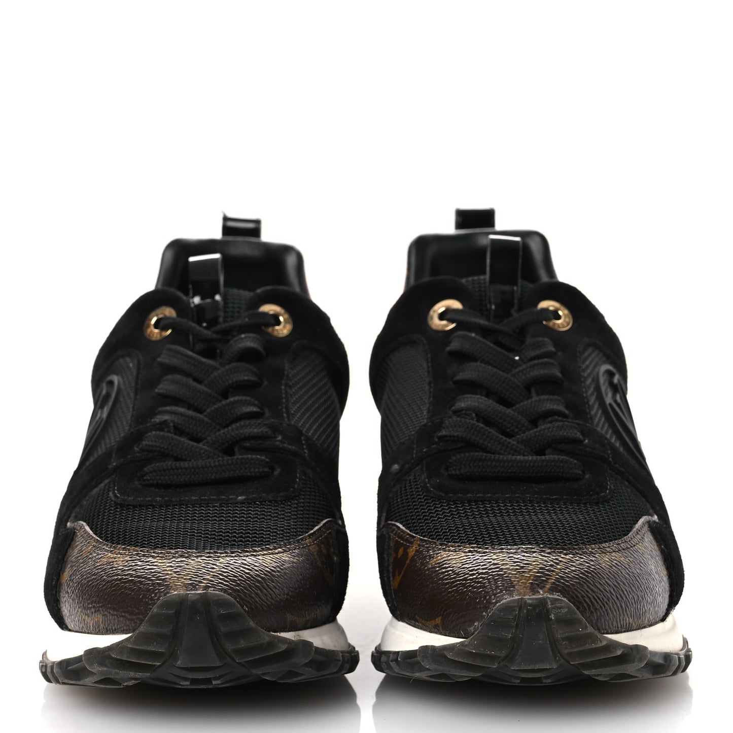 Suede Monogram Run Away Sneakers 36.5 Black