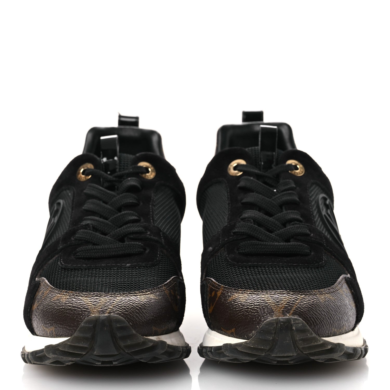 Louis Vuitton Suede Monogram Run Away Sneakers 36.5 Black 3 of 14