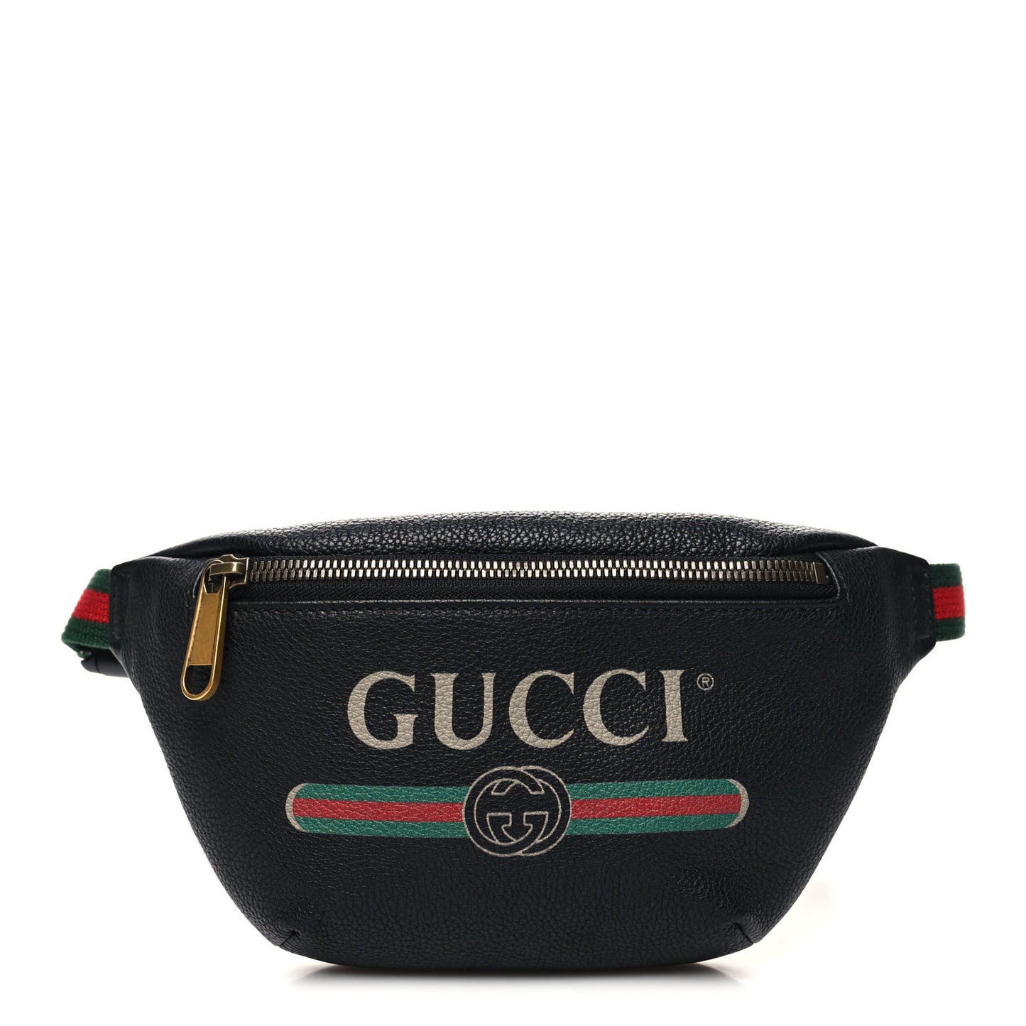 Grained Calfskin Small Logo Belt Bag Black