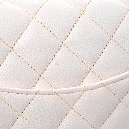 Chanel Caviar Quilted Medium Double Flap White 17 of 19