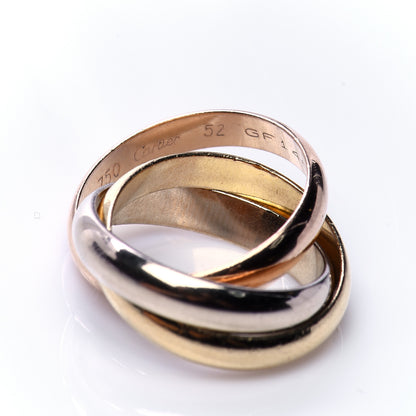 Cartier 18K Pink Yellow White Gold Trinity Ring 52 6 4 of 7