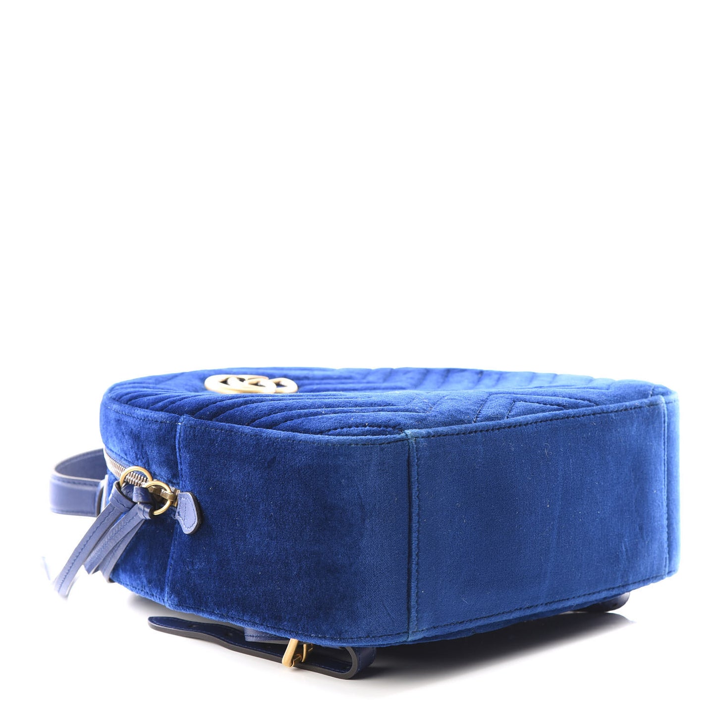 Velvet Matelasse GG Marmont Dome Backpack Cobalt Blue