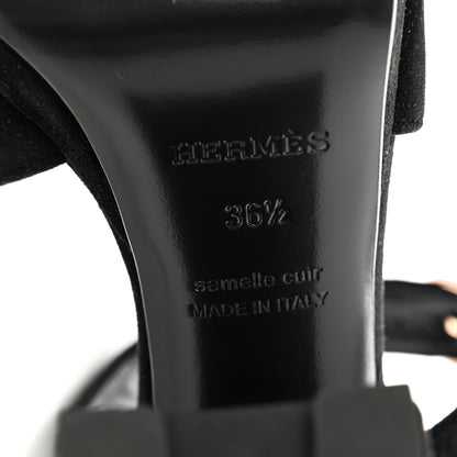 Hermes Velvet Jazz 90 Sandals 36.5 Black 8 of 10