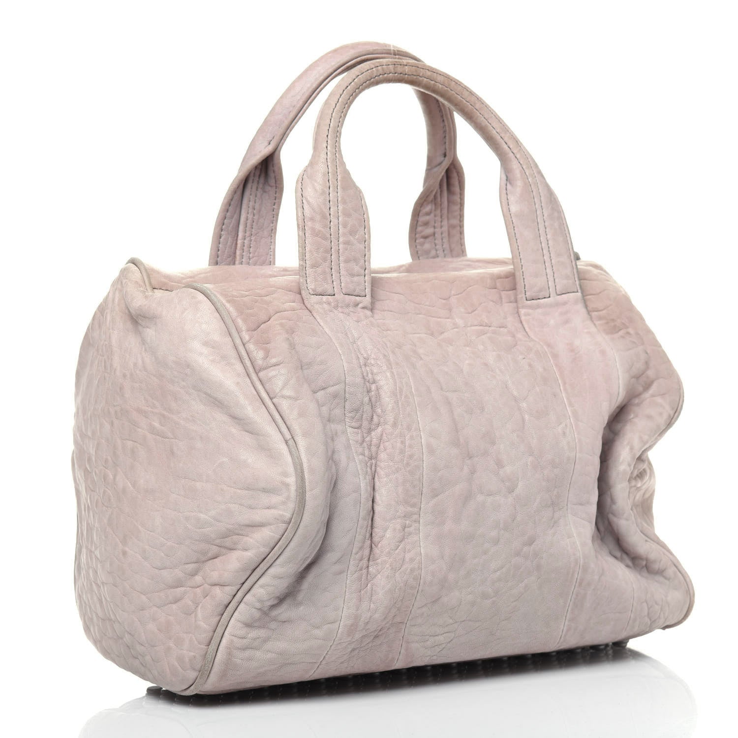 Alexander Wang Pebbled Lambskin Rocco Silver Hardware Grey 3 of 27
