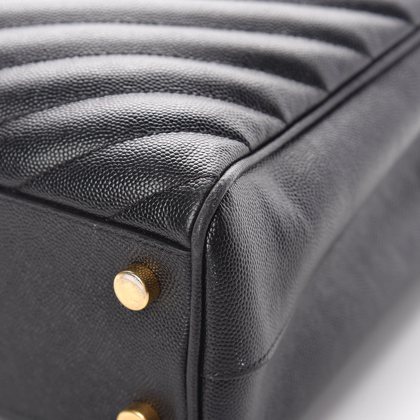 Grain De Poudre Matelasse Chevron Monogram Shopping Bag Black
