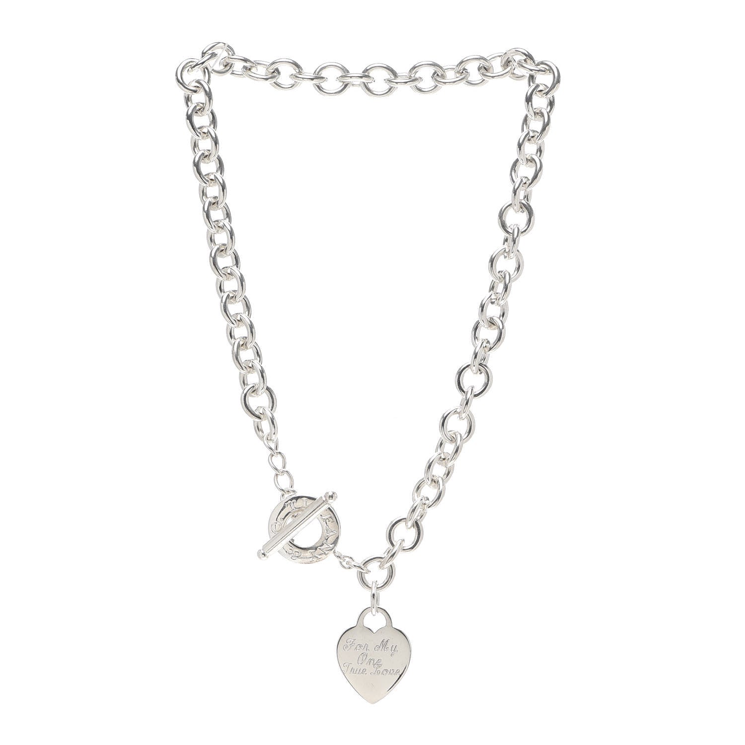Tiffany Sterling Silver Heart Tag Toggle Necklace 3 of 4