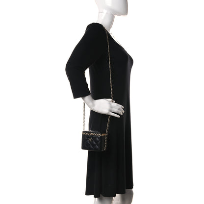 Chanel Metal Lambskin Quilted Small Vanity With Chain Black 2 of 10
