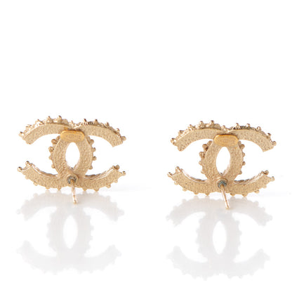 Chanel Enamel Poured Glass CC Earrings Gold 3 of 5
