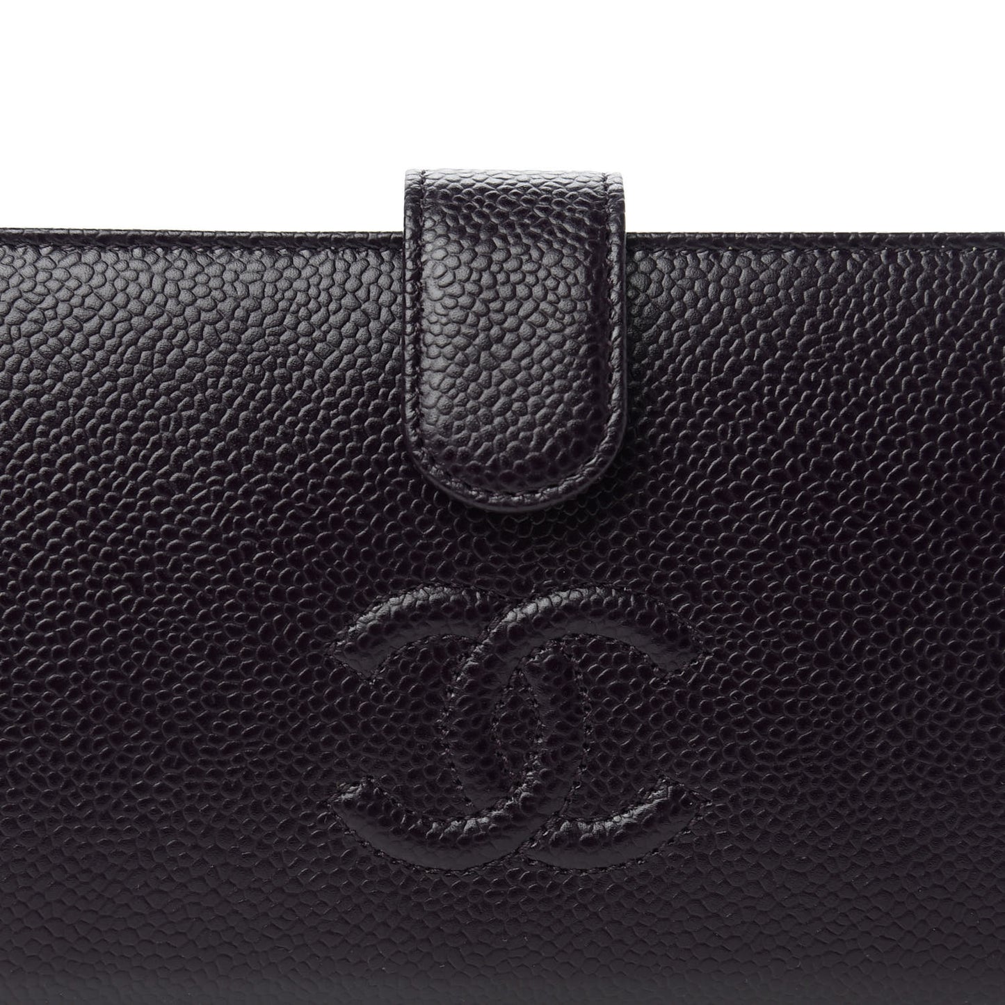 Caviar Timeless CC French Long Wallet Purple