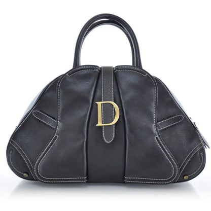 Christian Dior Leather Saddle Bowler Black 1 of 10