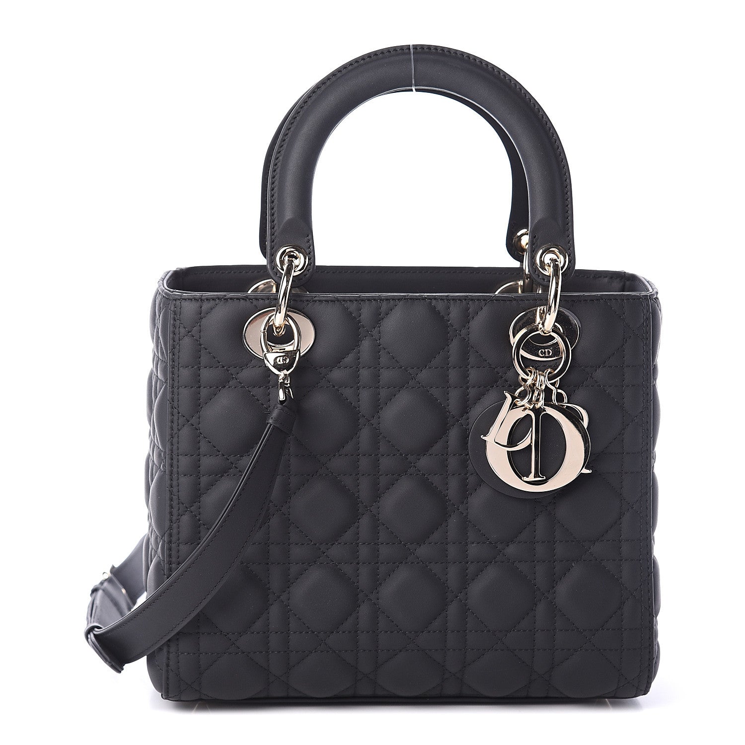 Christian Dior Ultra Matte Calfskin Cannage Medium Lady Dior Black 1 of 7