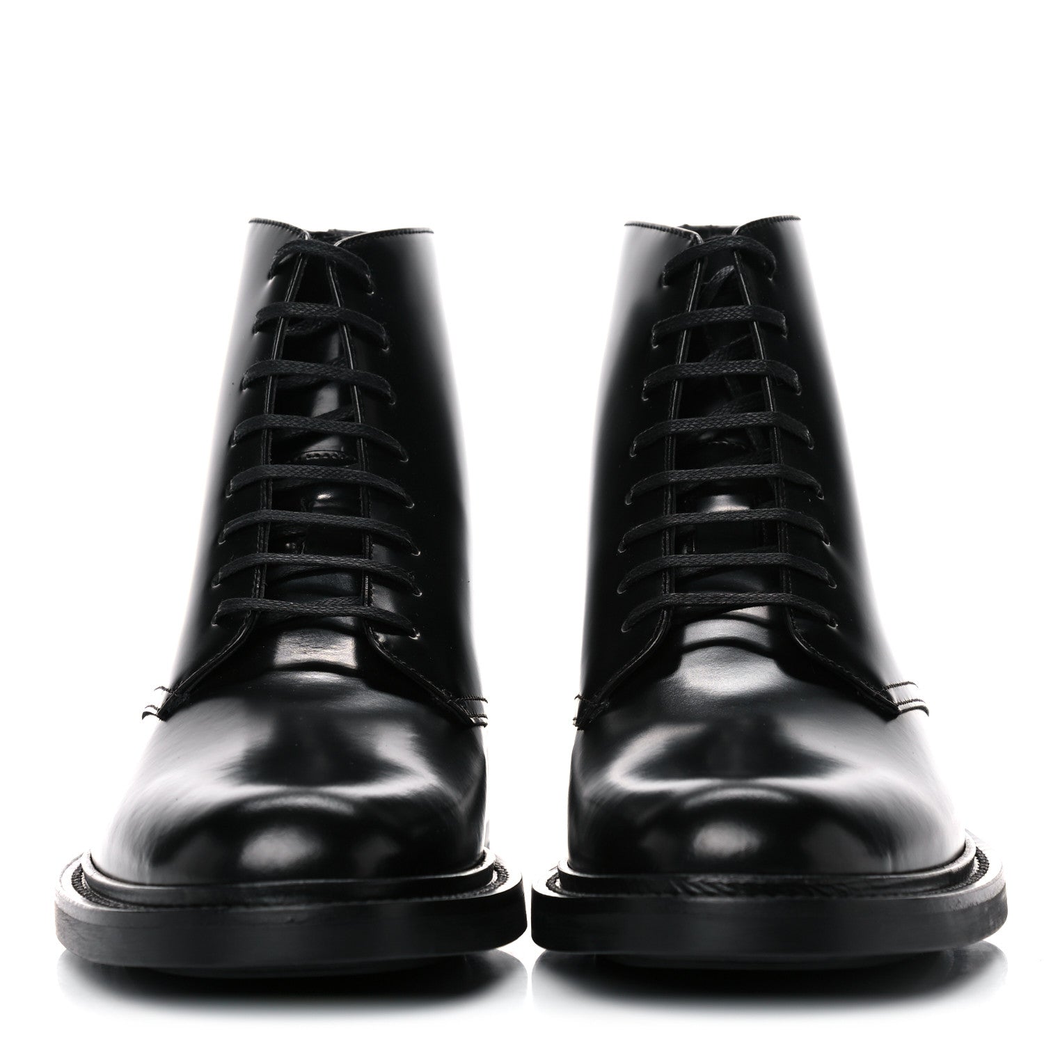 Saint Laurent Calfskin Womens Army Combat Boots 39 Black 2 of 9