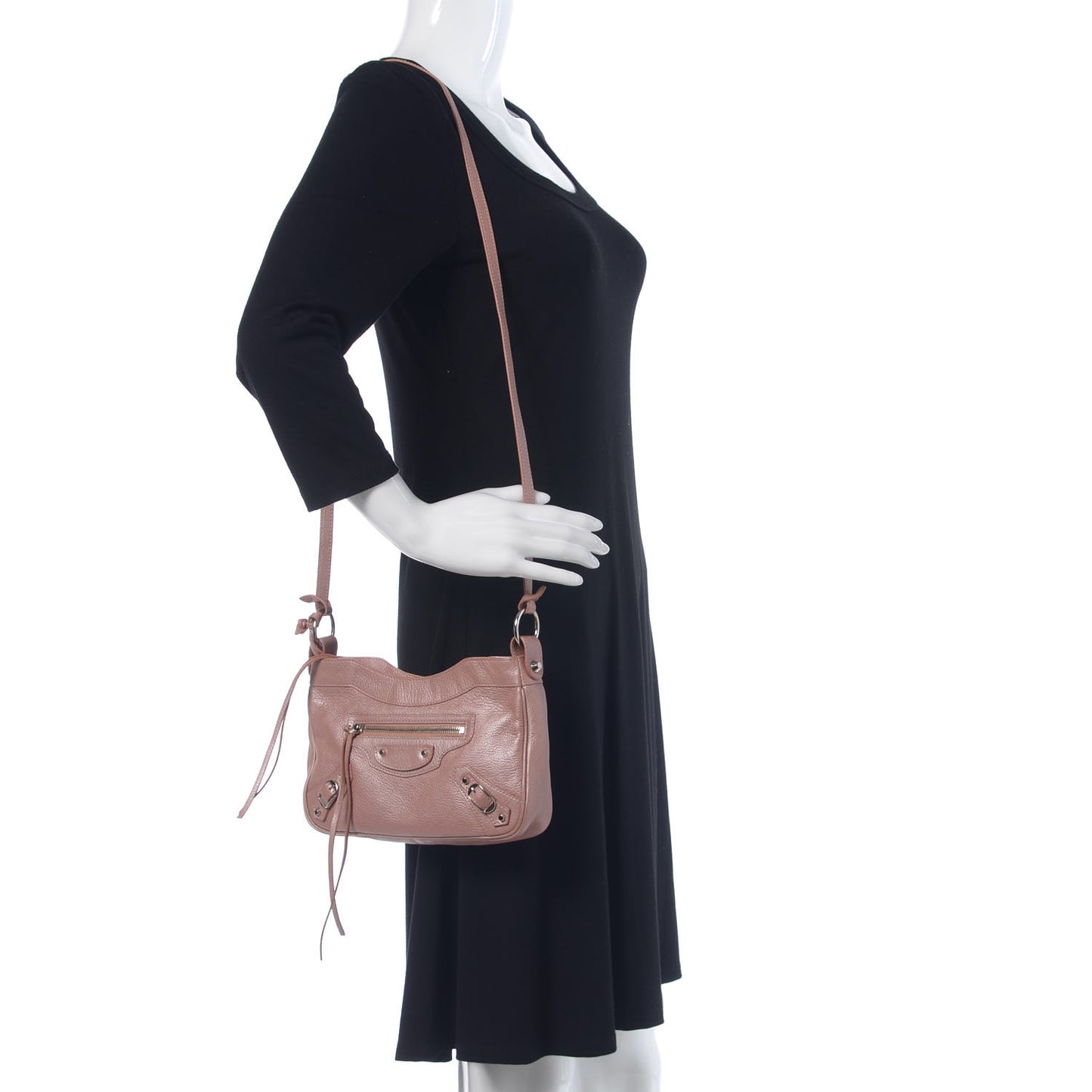 Chevre Classic Silver Hardware Hip Rose