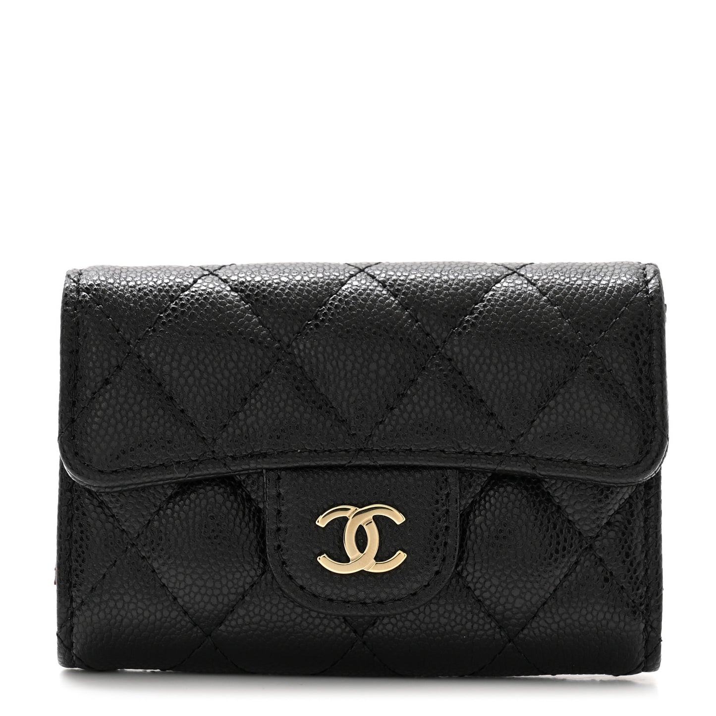 Caviar Quilted Classic 4 Key Holder Wallet Black