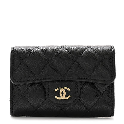 Chanel Caviar Quilted Classic 4 Key Holder Wallet Black 1 of 9