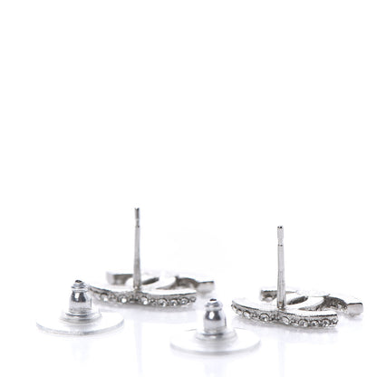 Chanel Crystal Mini CC Earrings Silver 5 of 10