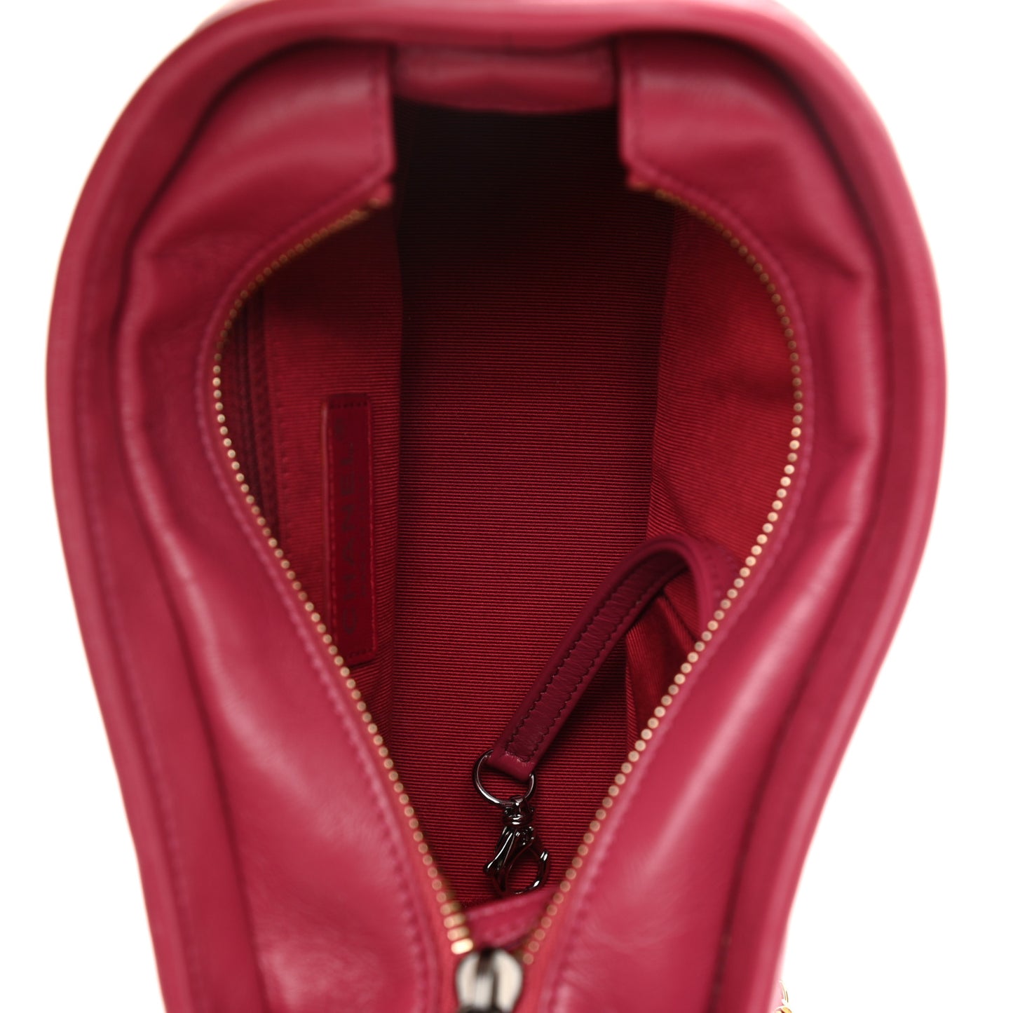 Aged Calfskin Chevron Quilted Small Gabrielle Hobo Dark Pink