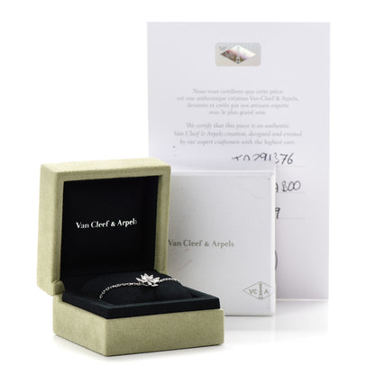 Van Cleef & Arpels 18K White Gold Diamond Mini Lotus Openwork Bracelet 6 of 6