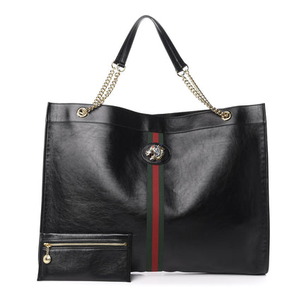 Gucci Calfskin Large Rajah Chain Tote Black 1 of 13