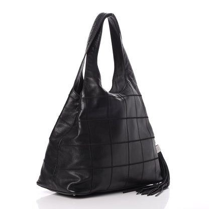 Chanel Caviar Square Stitched Large Tassel Hobo Black 3 of 11