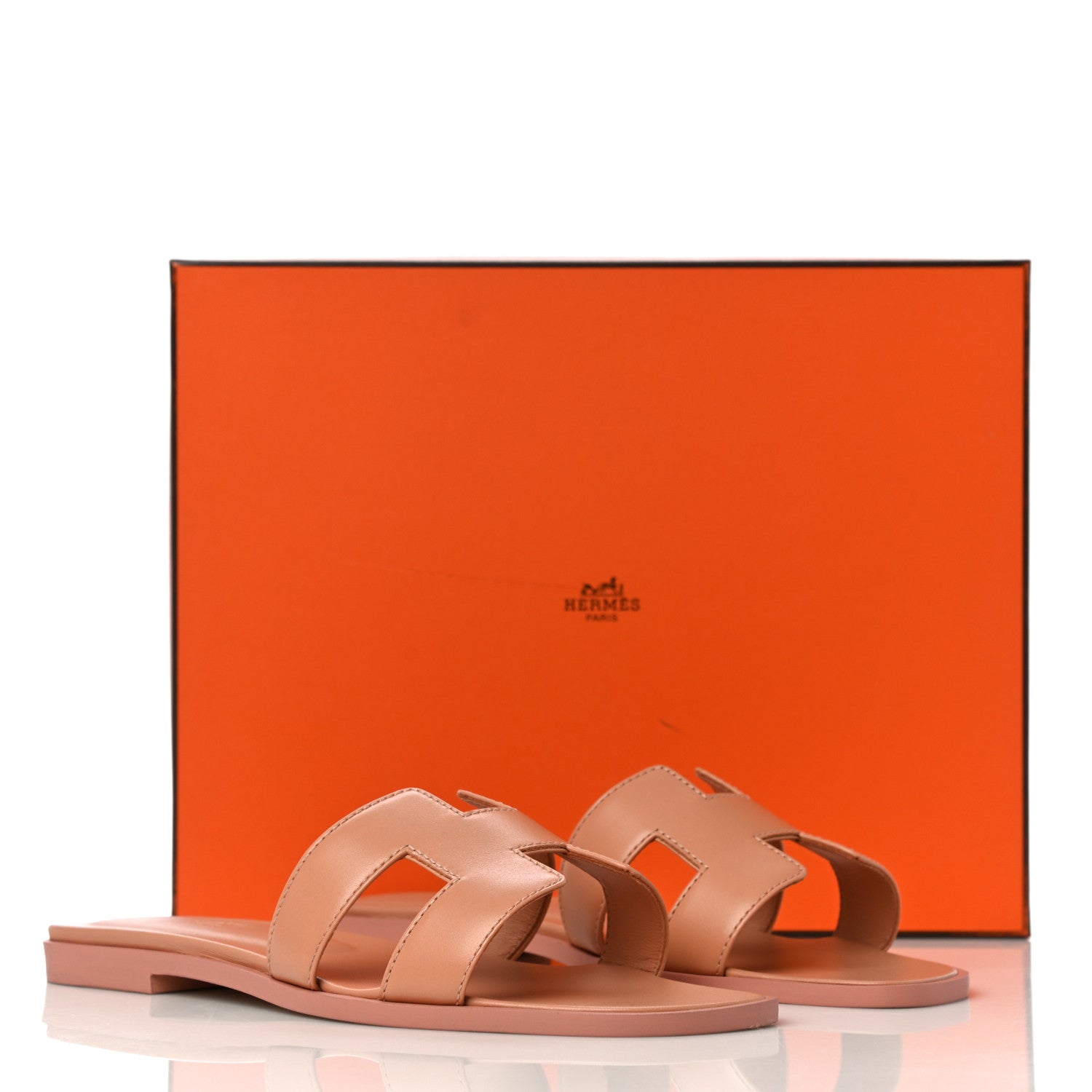 Hermes Calfskin Oran Sandals 37.5 Granit Rose 11 of 11