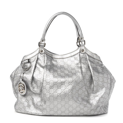 Gucci Guccissima Large Sukey Tote Silver 1 of 9