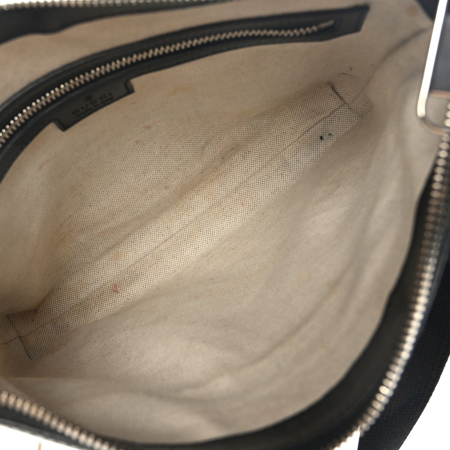 Calfskin GG Tennis Embossed Small Flat Messenger Bag Black