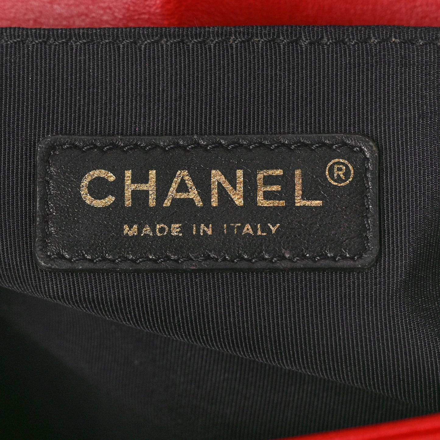 Lambskin Embossed Medium Boy Cube Flap Red