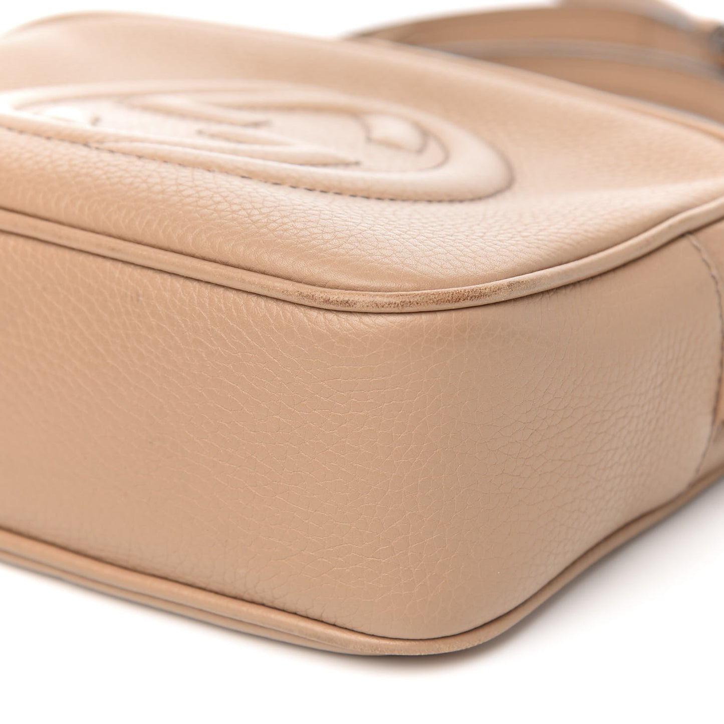 Pebbled Calfskin Small Soho Disco Bag Rose Beige