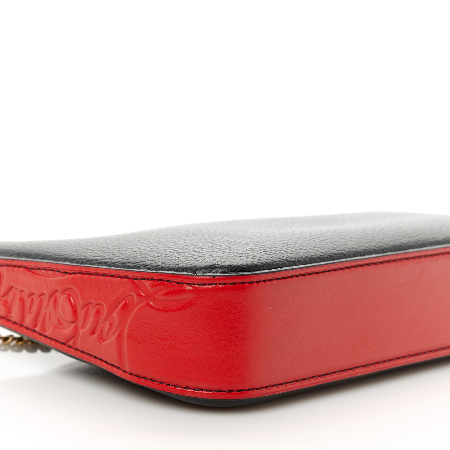 Calfskin Loubila Chain Clutch Black