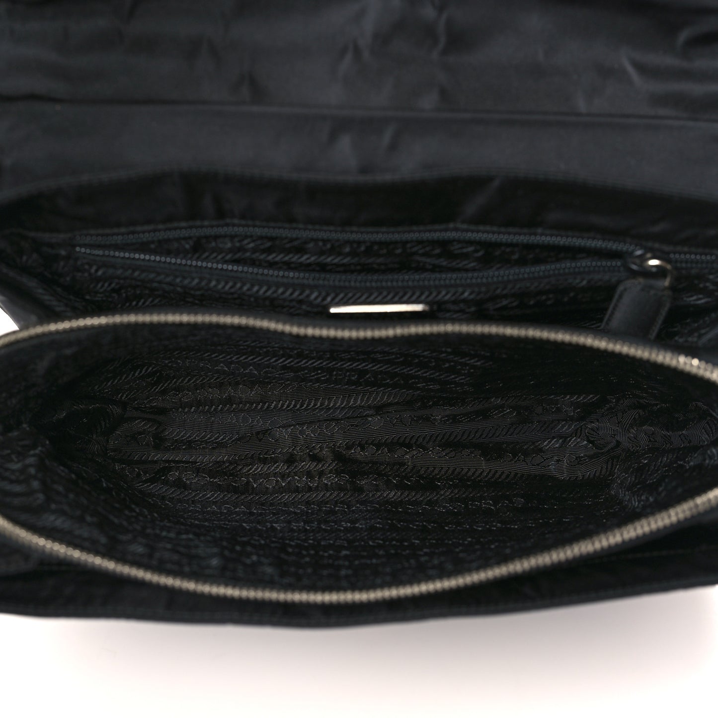 Tessuto Nylon Flap Shoulder Bag Black