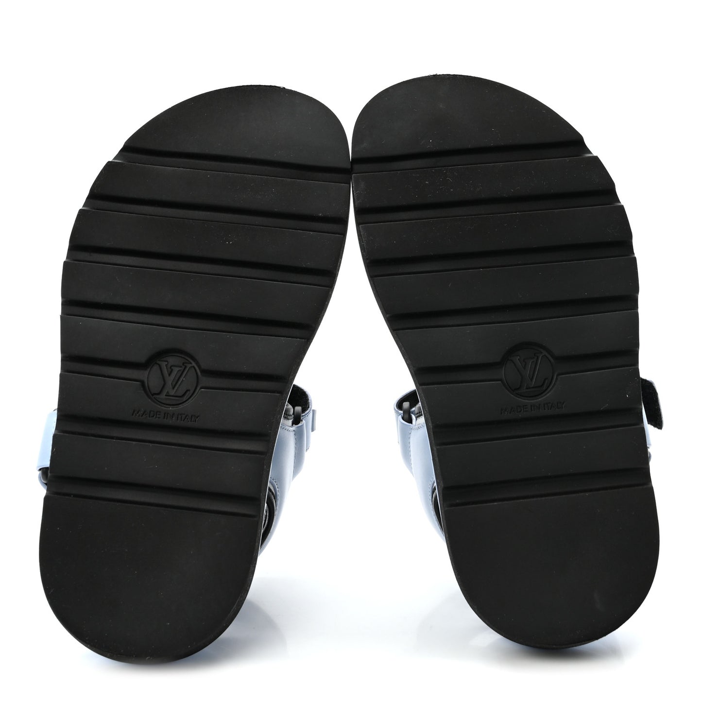 Calfskin Pool Pillow Flat Comfort Sandals 36 Blue