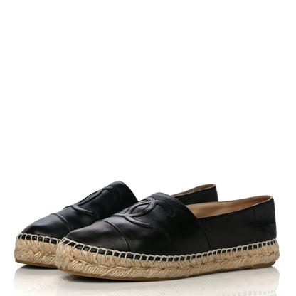 Chanel Lambskin CC Espadrilles 37 Black 3 of 19