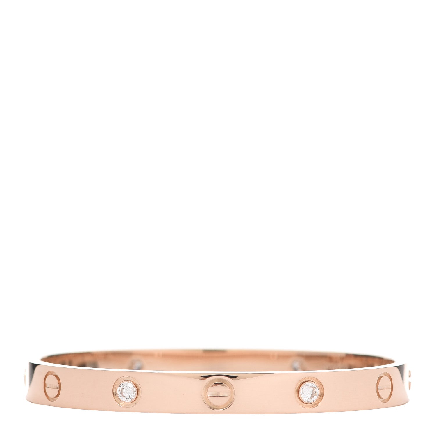 Cartier 18K Pink Gold 4 Diamond LOVE Bracelet 16 1 of 8