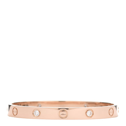 Cartier 18K Pink Gold 4 Diamond LOVE Bracelet 16 1 of 8