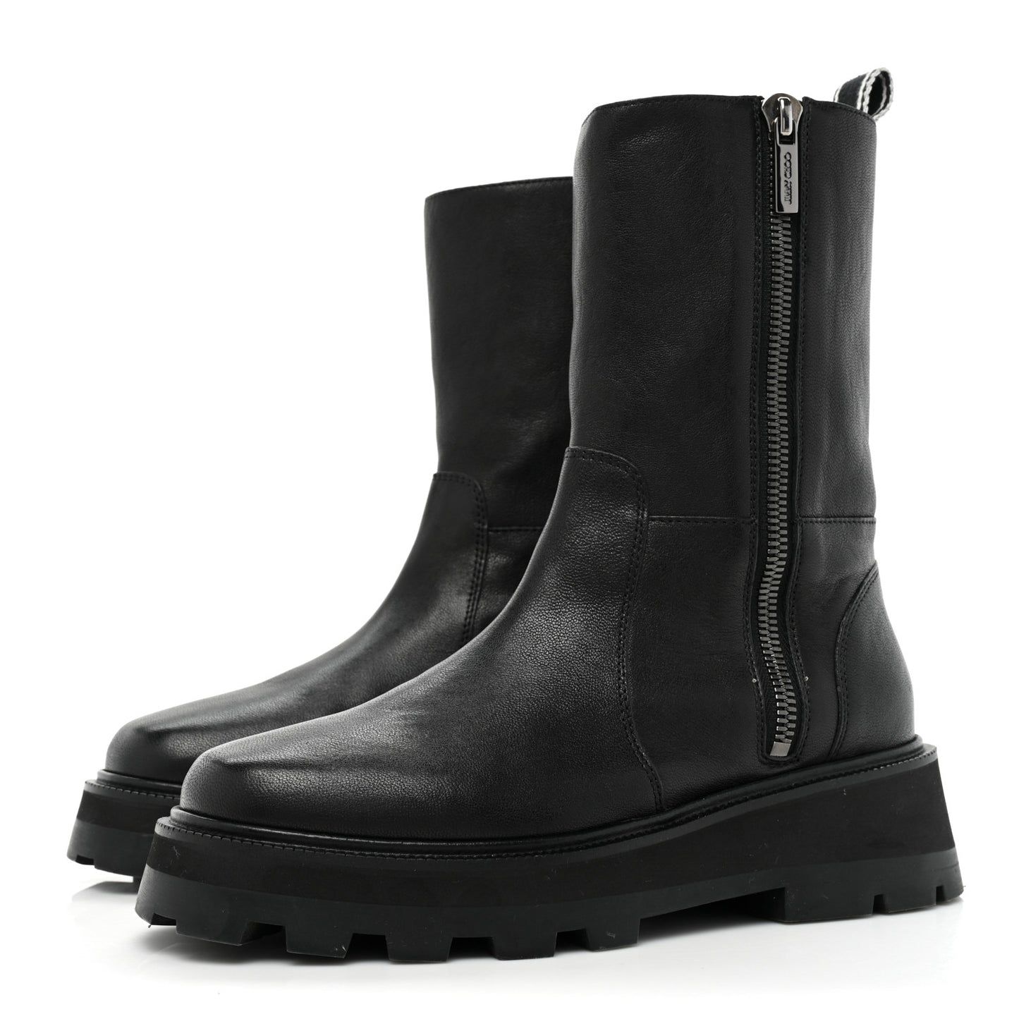 BAYU WOMENS LEATHER PULL ON MID-CALF BOOTS 40 Black