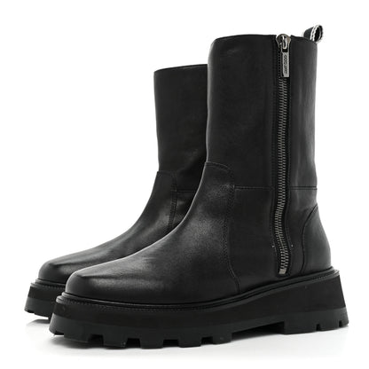 Jimmy Choo BAYU WOMENS LEATHER PULL ON MID-CALF BOOTS 40 Black 4 of 11