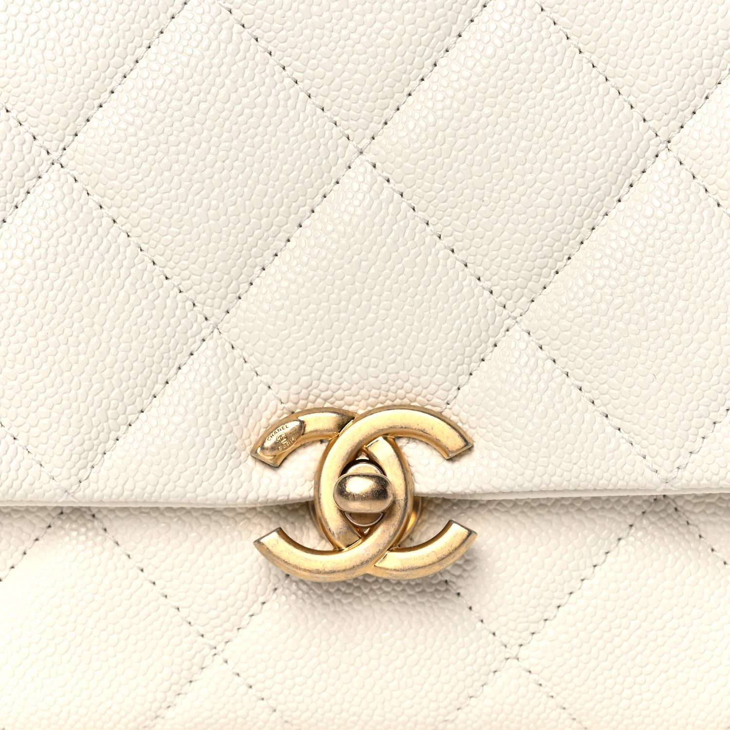 Chanel Shiny Caviar Quilted Small Chain Melody Flap White 8 of 12