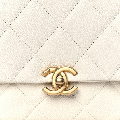 Chanel Shiny Caviar Quilted Small Chain Melody Flap White 8 of 12