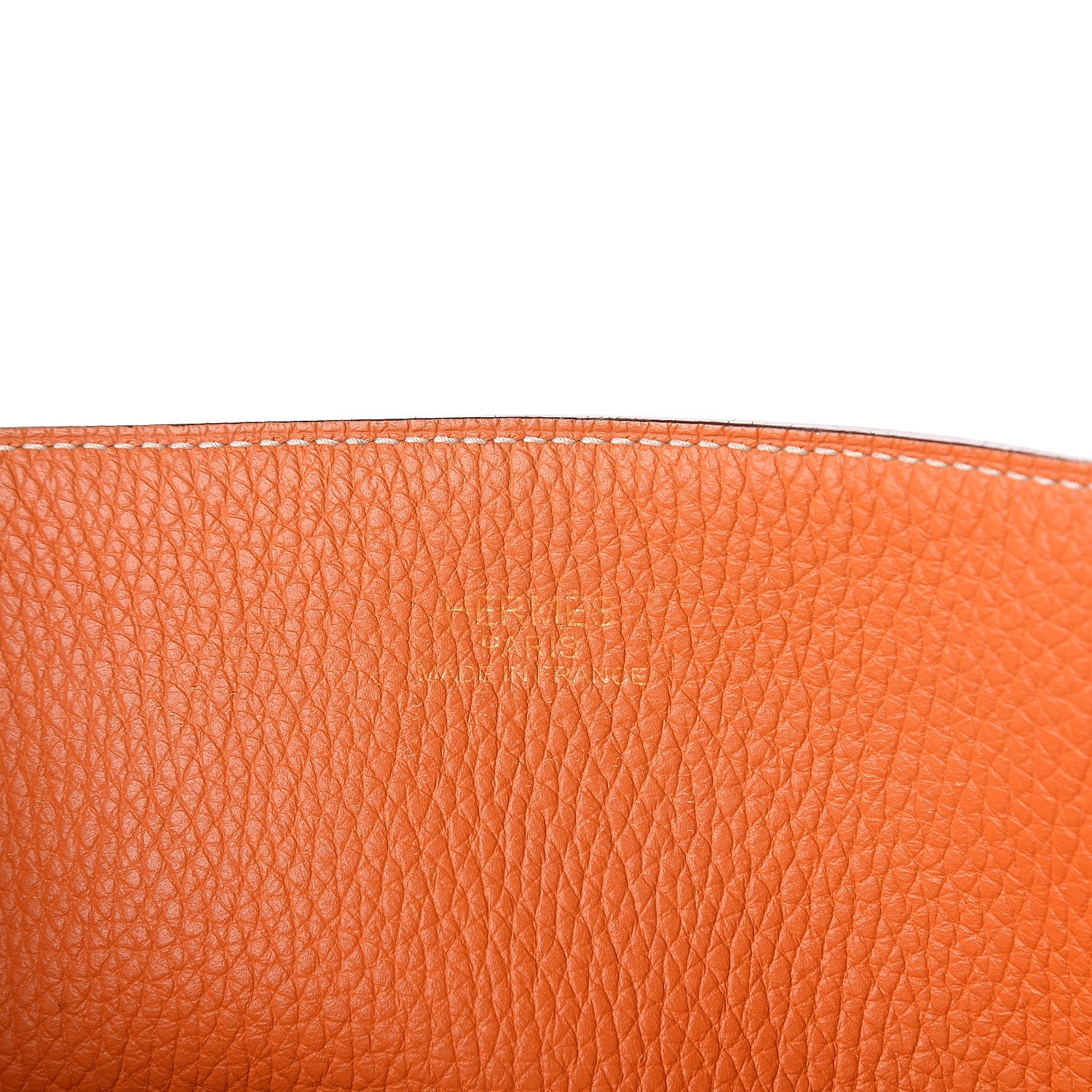 Hermes Taurillon Clemence Double Sens 36 Reversible Tote Orange Gold 5 of 8