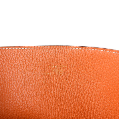 Hermes Taurillon Clemence Double Sens 36 Reversible Tote Orange Gold 5 of 8