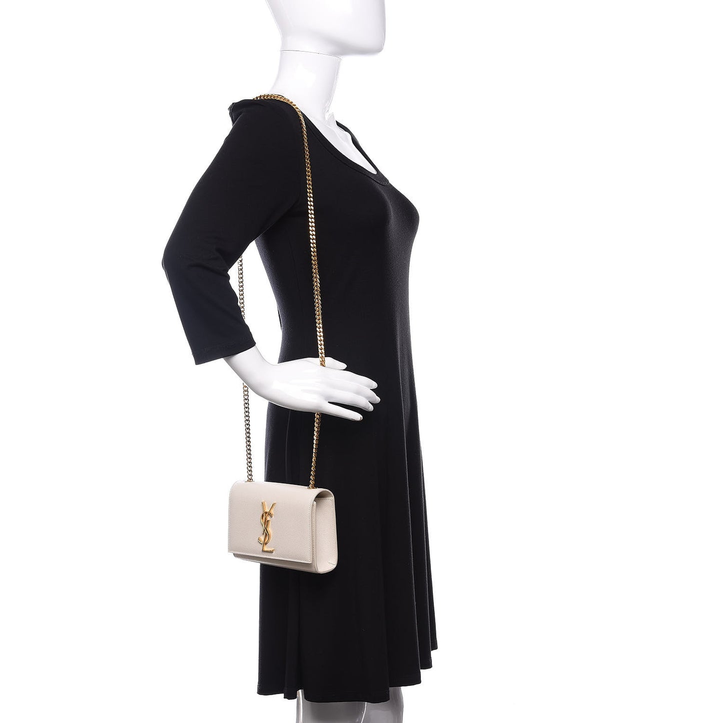 Grain De Poudre Small Monogram Kate Satchel Blanc Vintage
