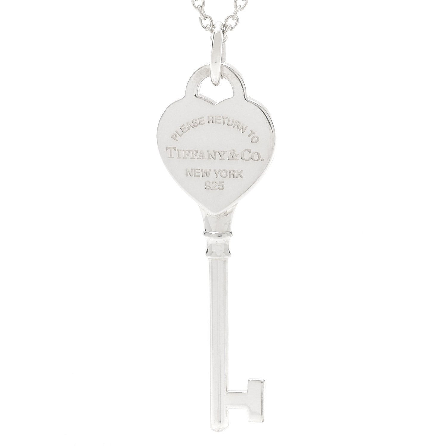 Tiffany Sterling Silver Return to Tiffany Heart Key Pendant Necklace 5 of 5