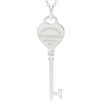Tiffany Sterling Silver Return to Tiffany Heart Key Pendant Necklace 5 of 5
