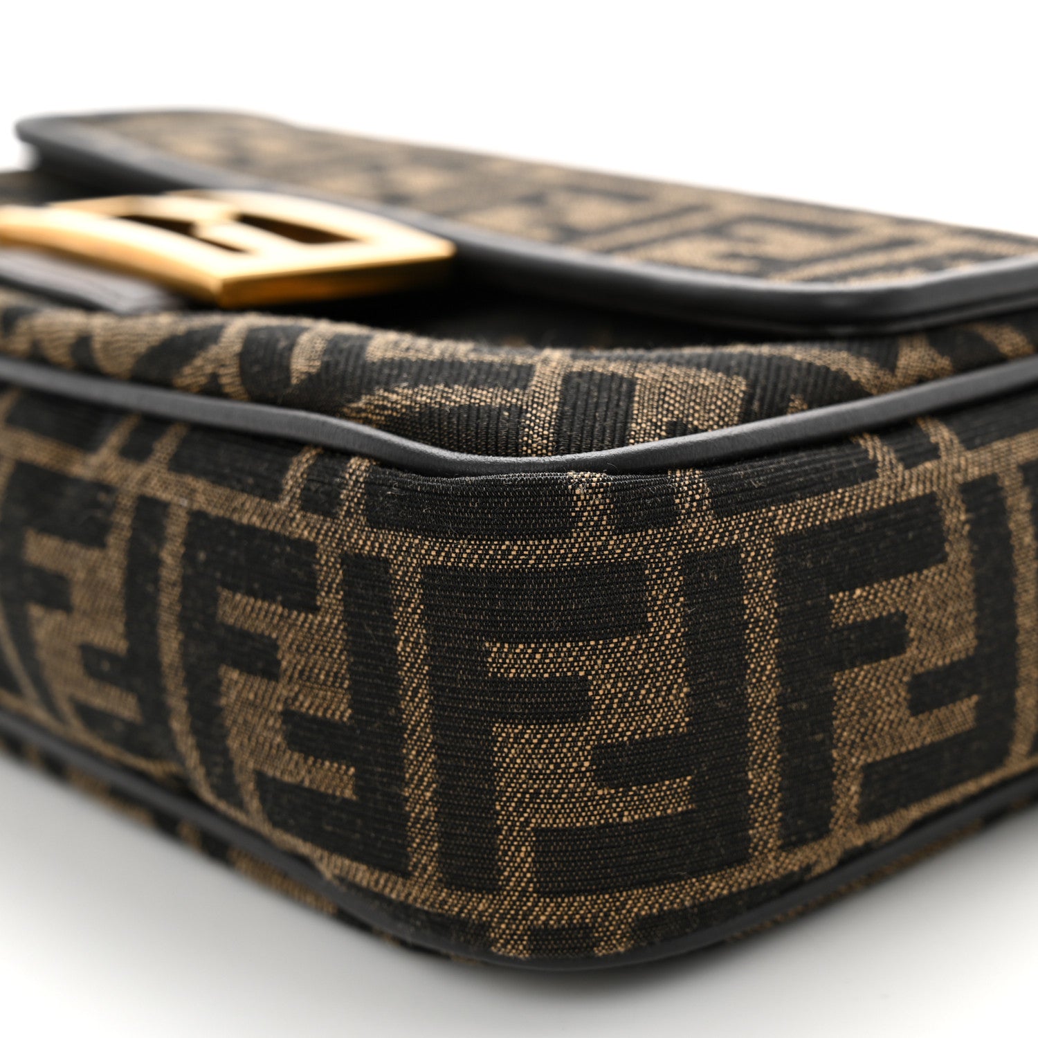 Fendi Fabric Jacquard FF 1974 Midi Chain Baguette Tobacco Moro 10 of 10